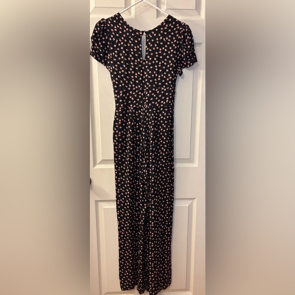 Free People Mia Black & Pink Rose Jumpsuit - Picture 7 of 11